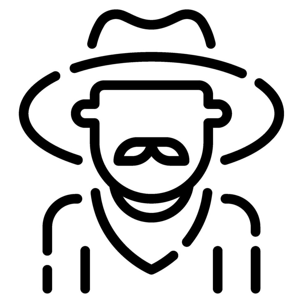 Cowboy icon illustration for UIUX, infographic, etc vector