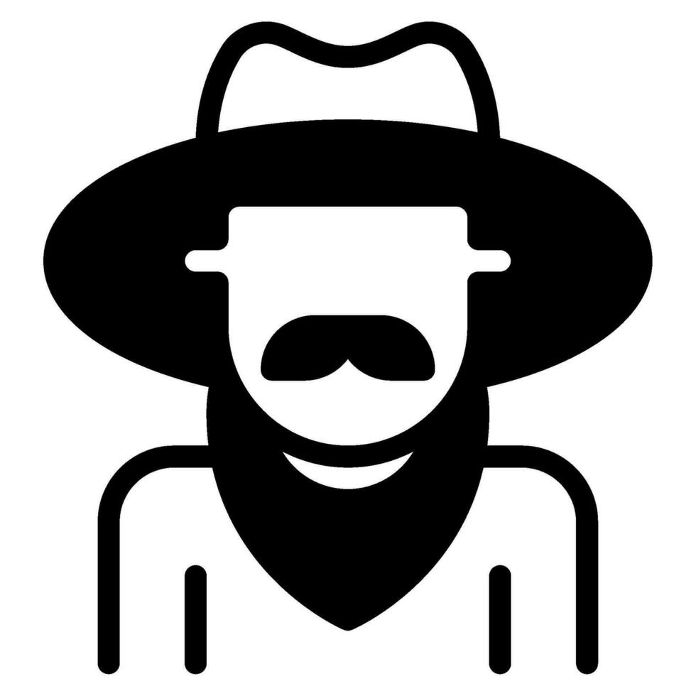 Cowboy icon illustration for UIUX, infographic, etc vector
