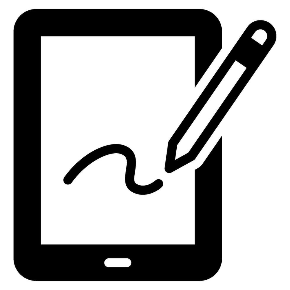 bolígrafo tableta icono ilustración para web, aplicación, infografía, etc vector