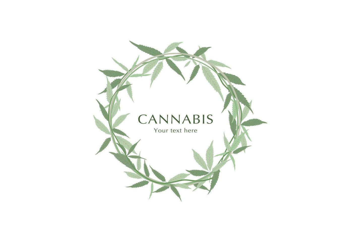 hemp plant in crown shape on background vector