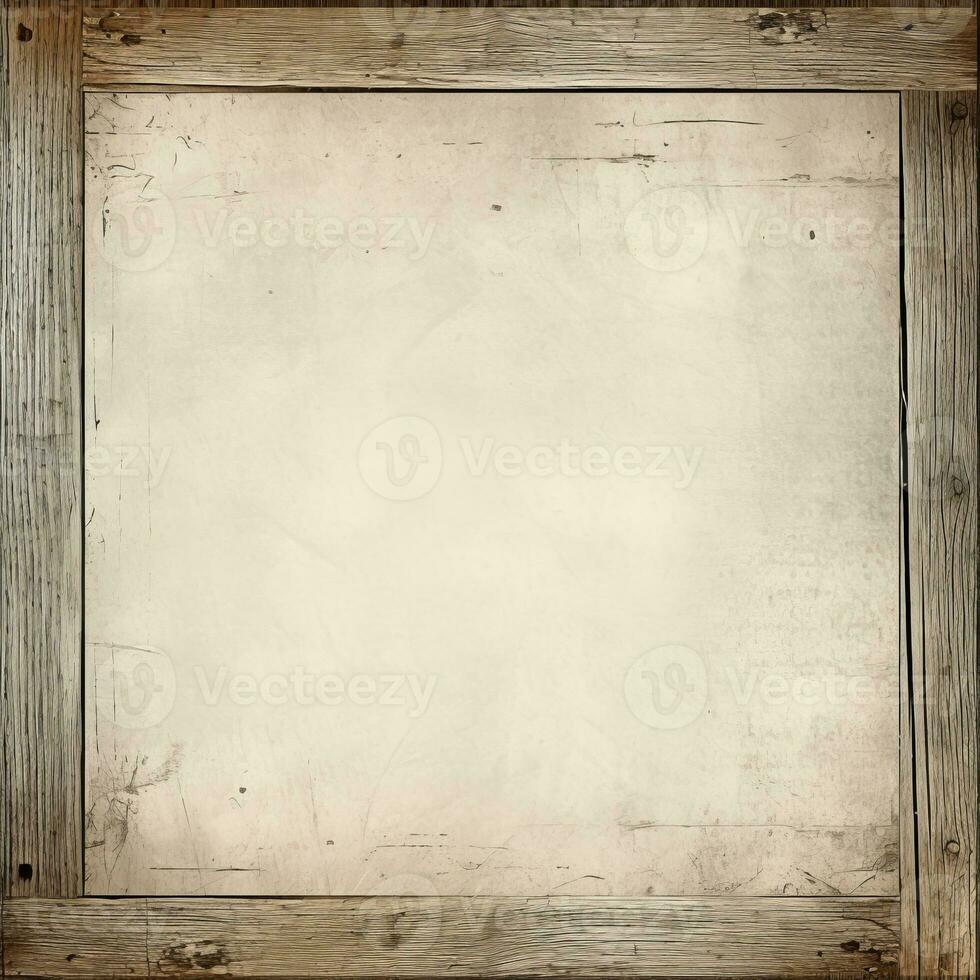 an old wooden frame on a white background generative ai photo