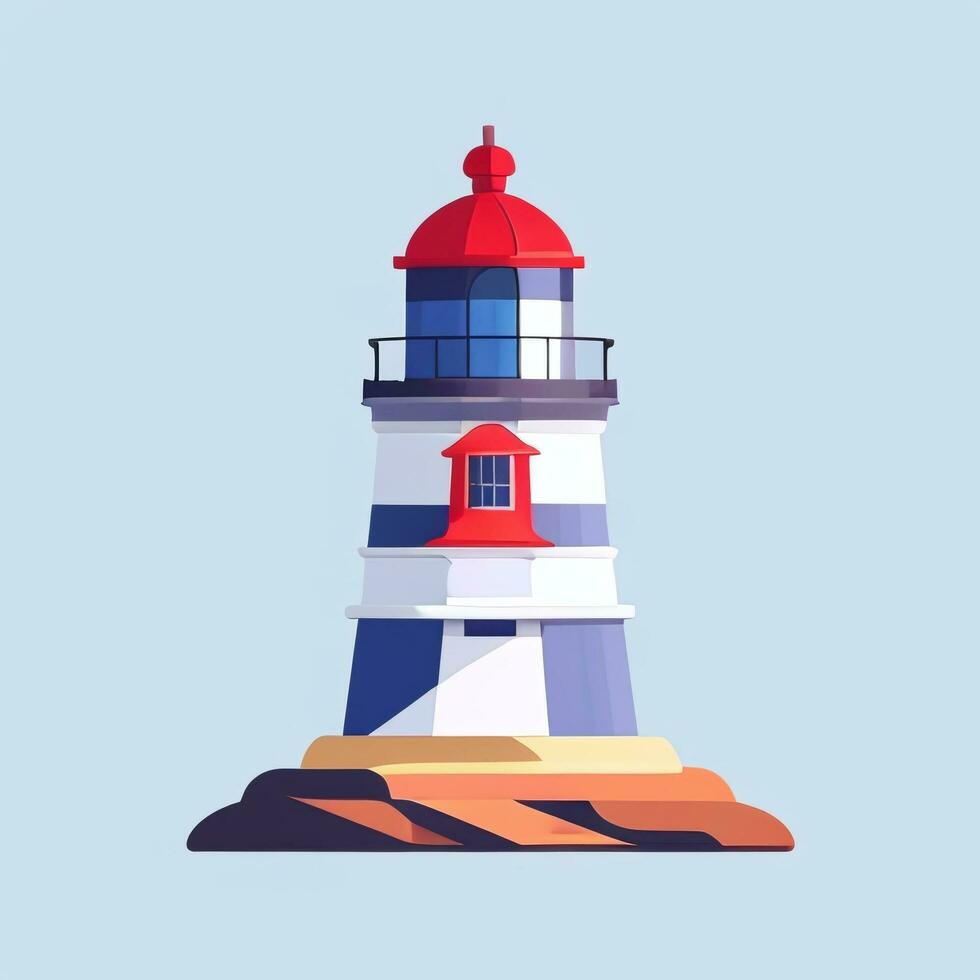 AI generated Lighthouse Logo Avatar Clip Art Icon Sticker Decoration Simple Background photo