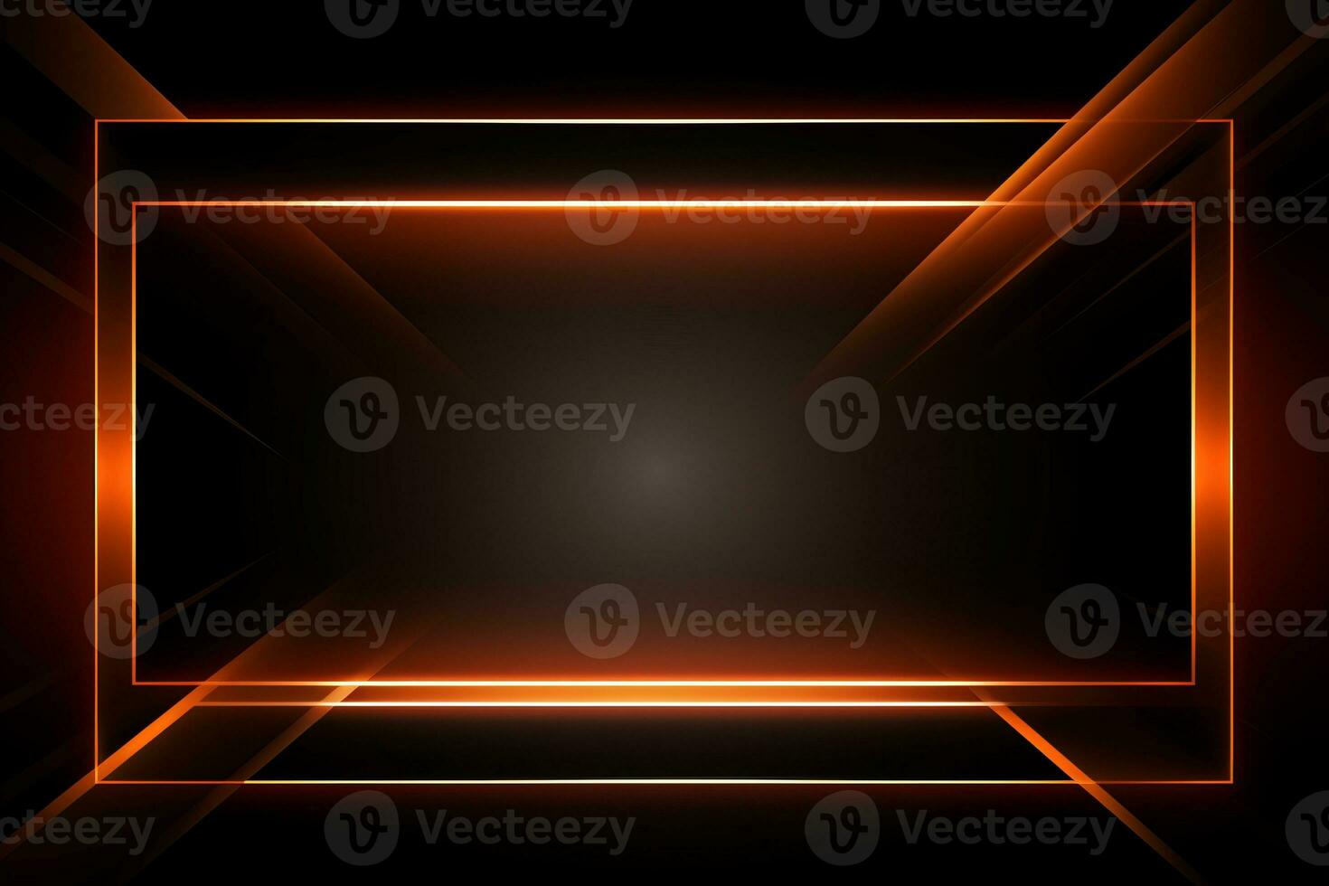 an orange glowing frame on a black background generative ai photo