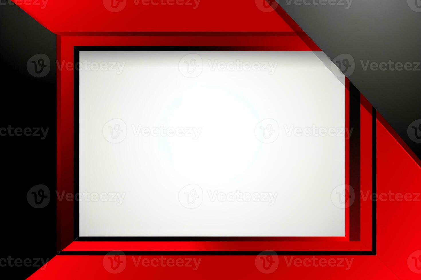 a red and black square frame on a black and white background generative ai photo