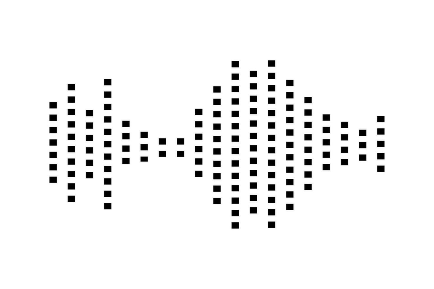 Sound wave or voice message icon. Music waveform, track radio play. Audio equalizer line. Vector illustration