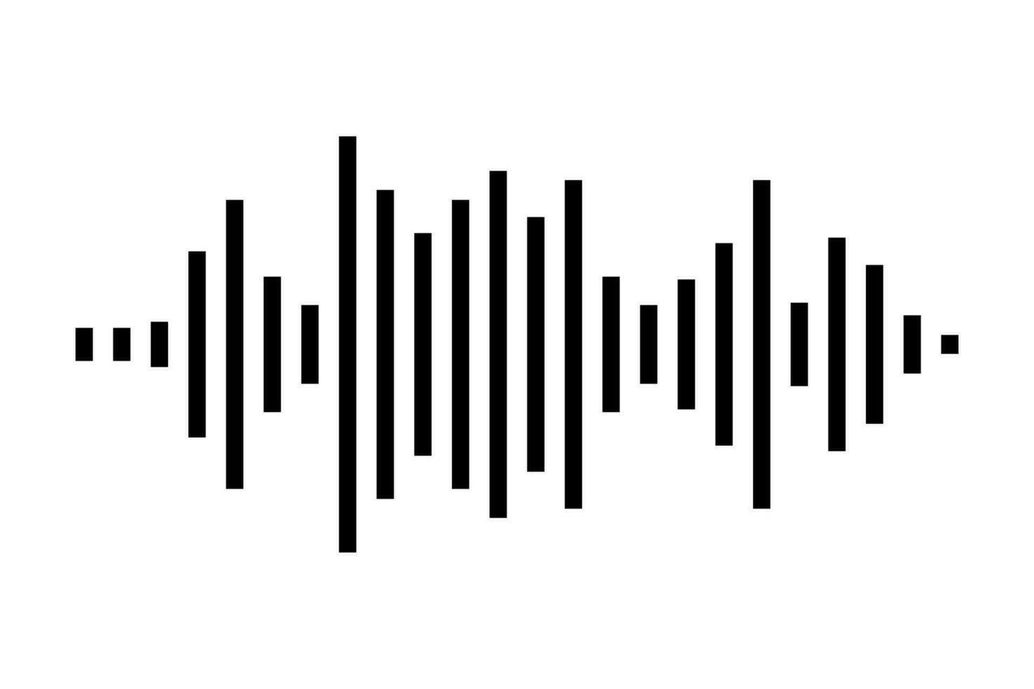 Sound wave or voice message icon. Music waveform, track radio play. Audio equalizer line. Vector illustration