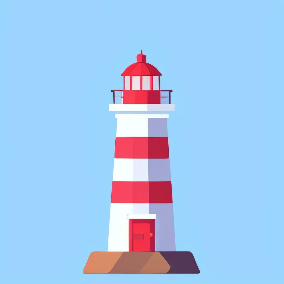 AI generated Lighthouse Logo Avatar Clip Art Icon Sticker Decoration Simple Background photo