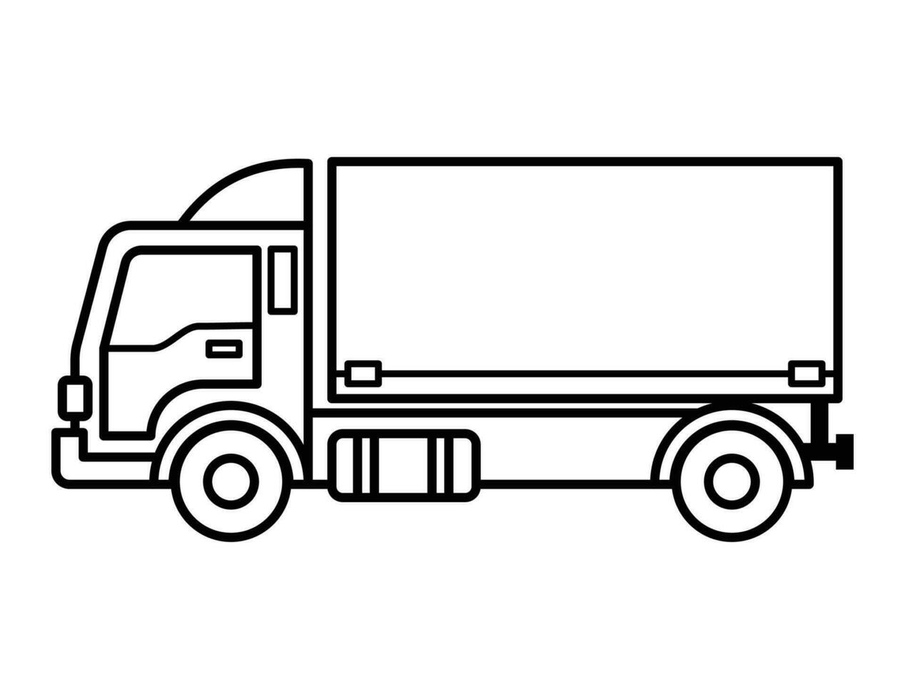 Cargo Box Truck Coloring Page For Children vector