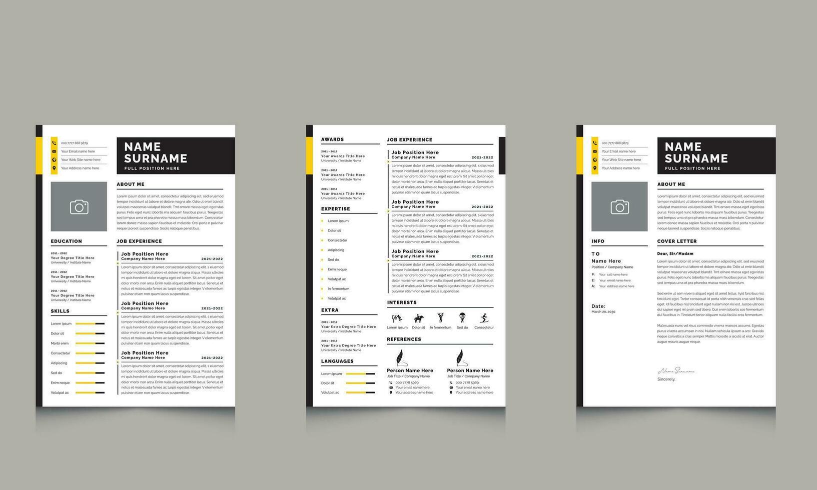 Pro Resume Cv Design Template vector