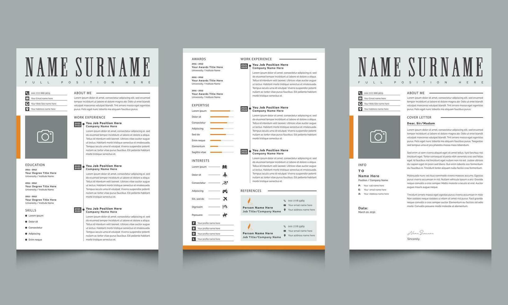 Clean Resume Cv Design Template Layout vector