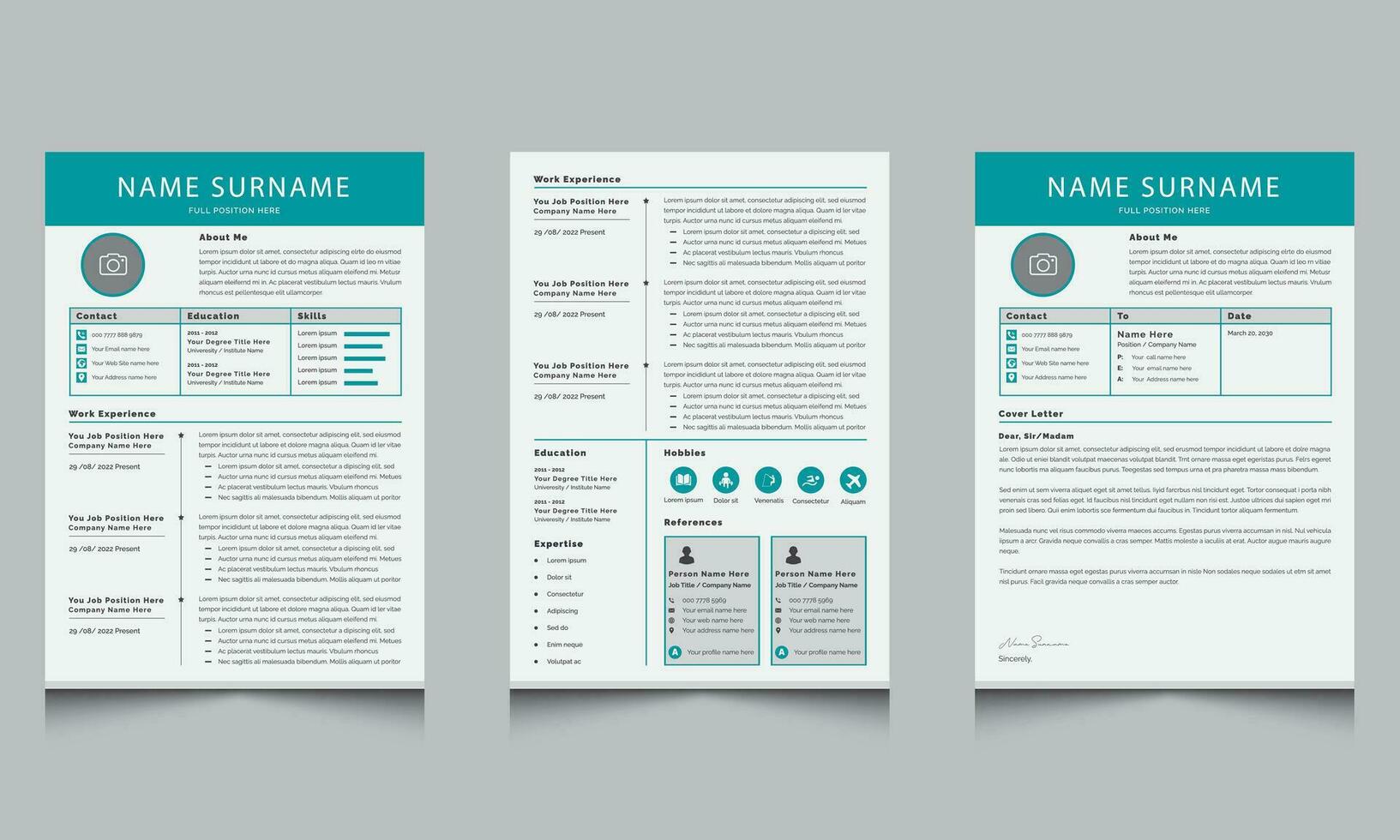 Creative Resume Layout Template Design vector