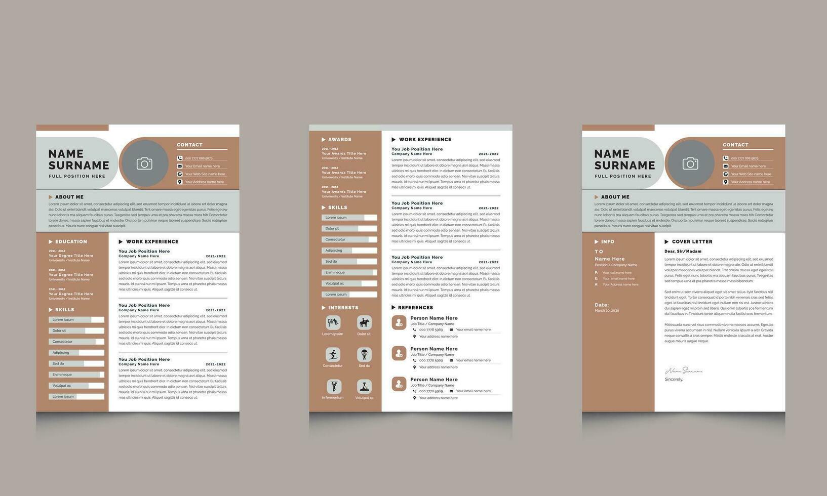 Creative Resume Template Cover Letter Design Template 34758740 Vector