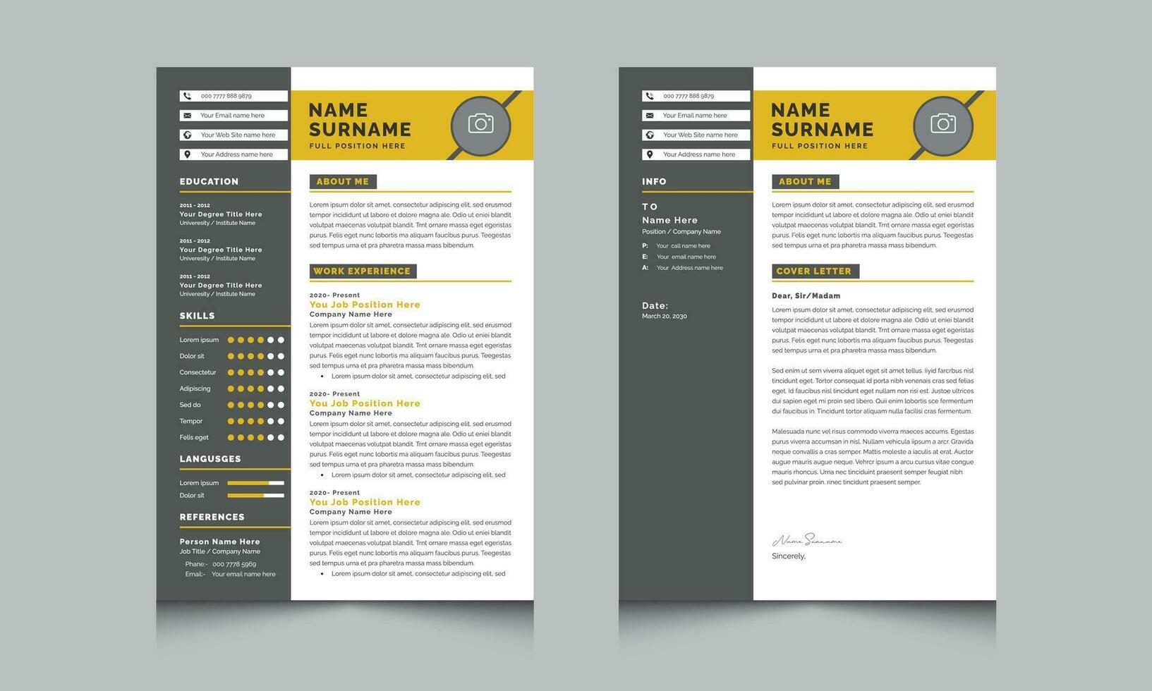 Modern Resume Template Layout Jobs CV Design vector
