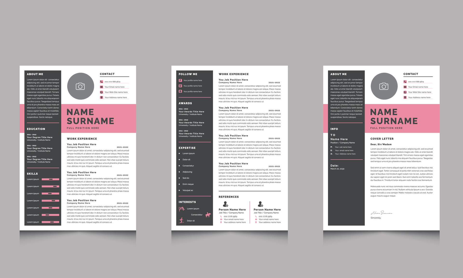 Resume Design Template Set 34758758 - Resume Design Template Set Vector