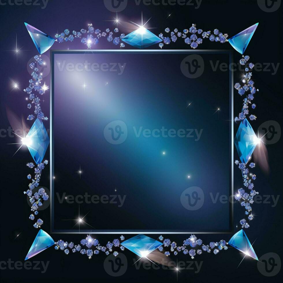 a square frame with diamonds on a black background generative ai photo
