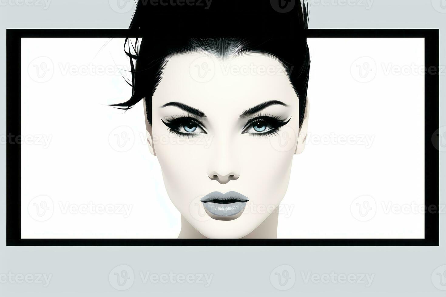 an image of a womans face with blue eyes generative ai photo