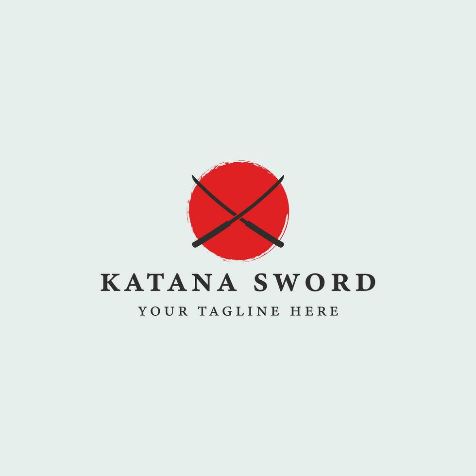 katana espada logo Clásico vector ilustración concepto modelo icono diseño