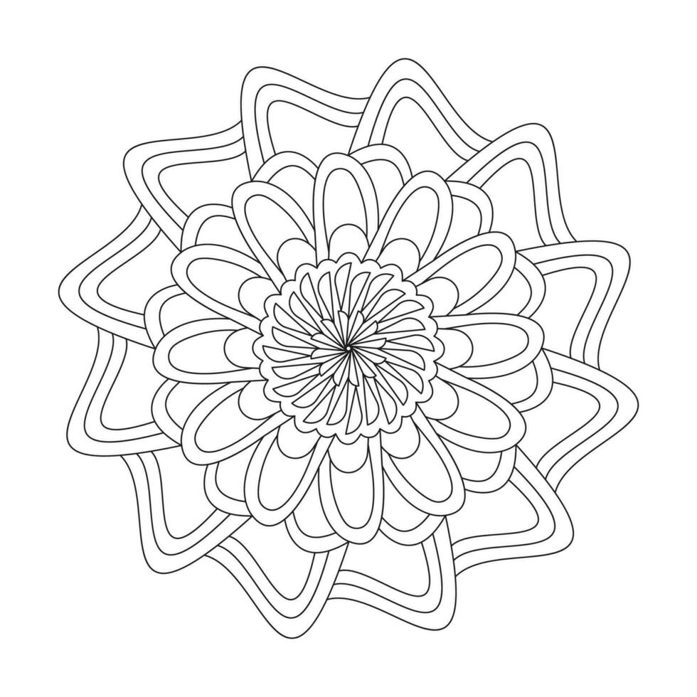 Ornate Opulence Mandala coloring book page for kdp book interior vector