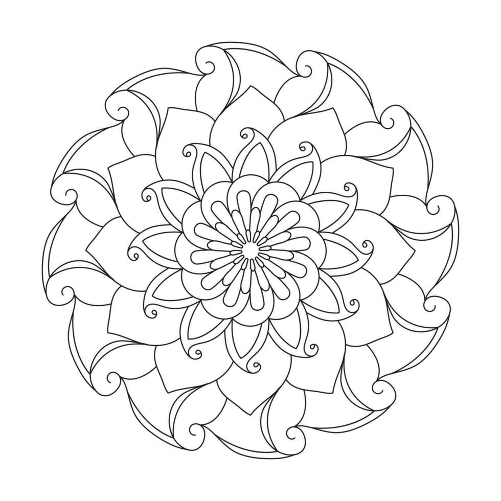 Mandala Symmetrical Splendor Children coloring book page for kdp book interior vector