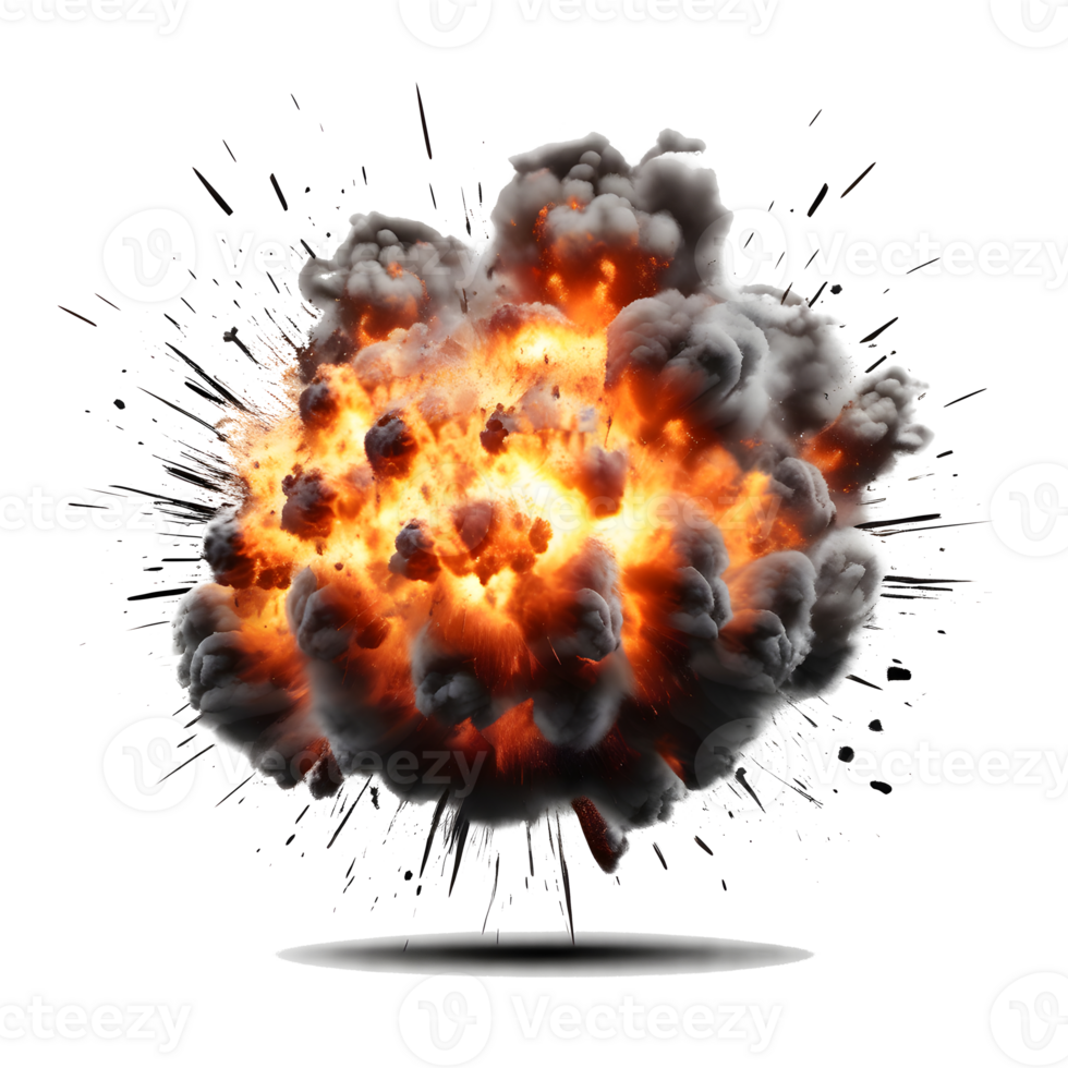 AI generated Nuclear explosions and mushroom clouds. The explosion of fire, Generative Ai png