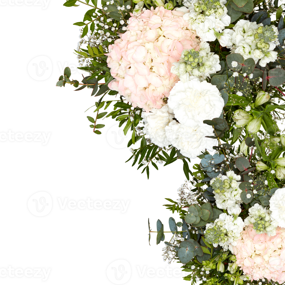 Fresh flower arch cut out isolated transparent background png