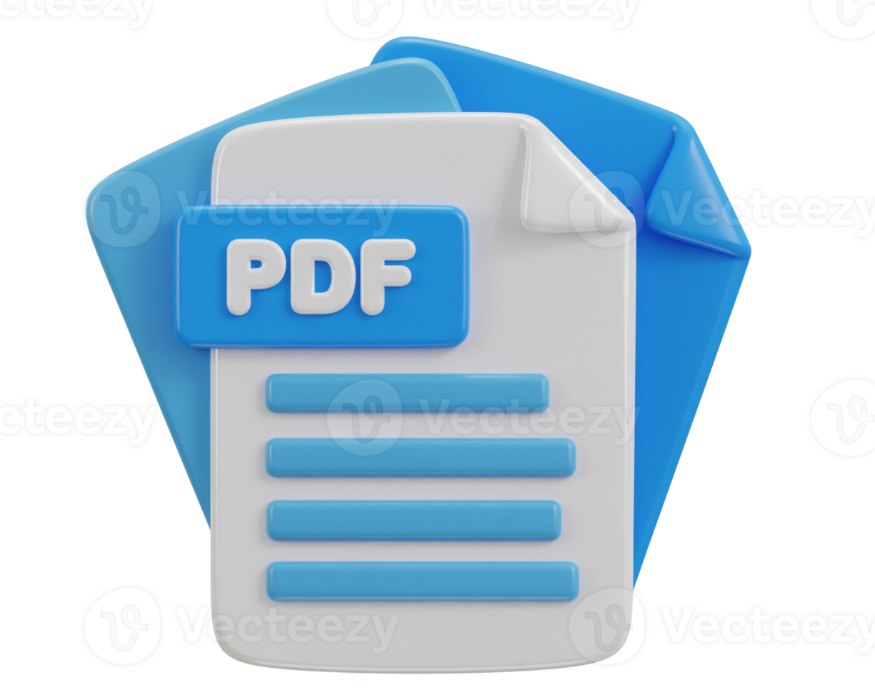 3d archivo pdf símbolo icono ilustración png