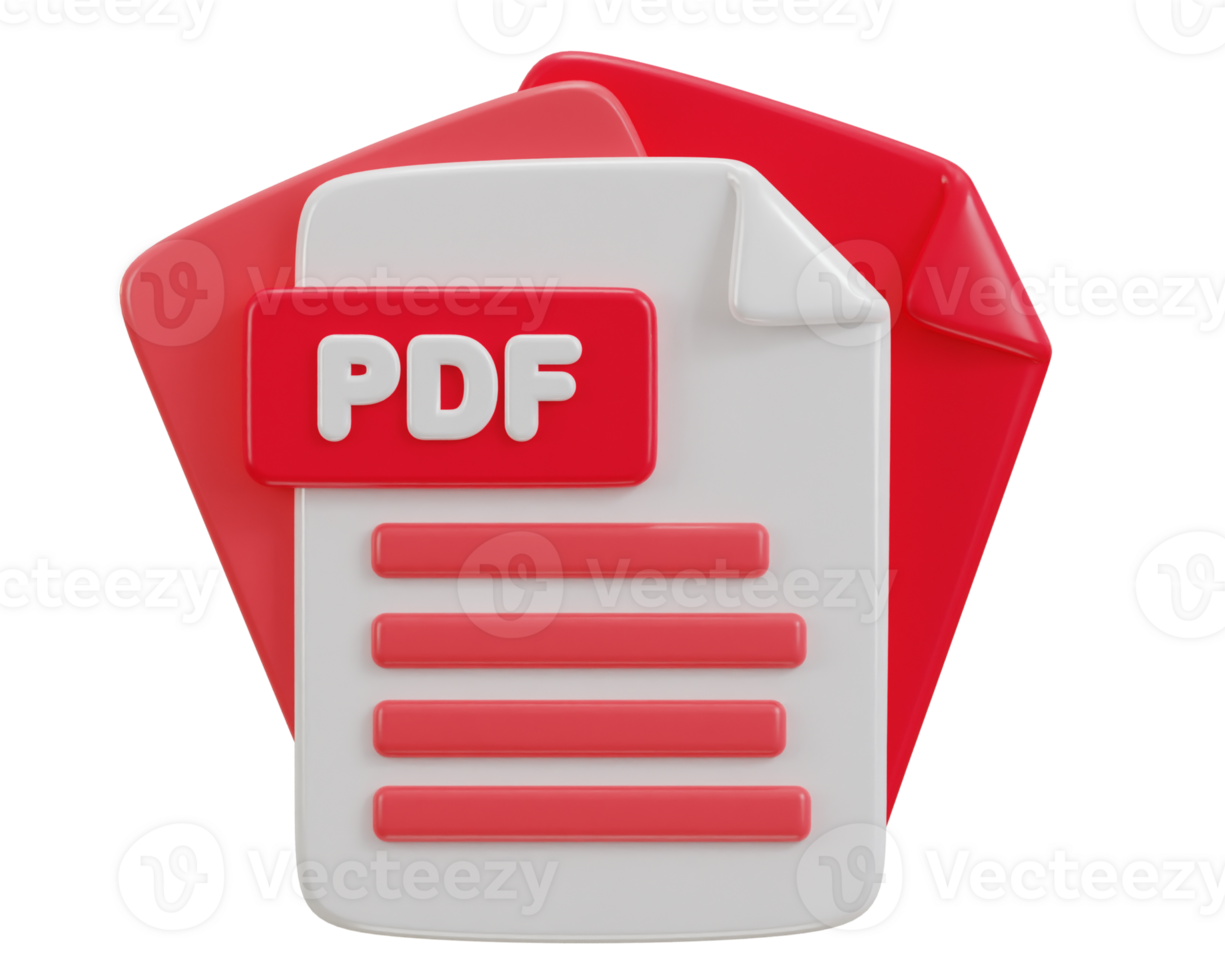 3d archivo pdf símbolo icono ilustración png