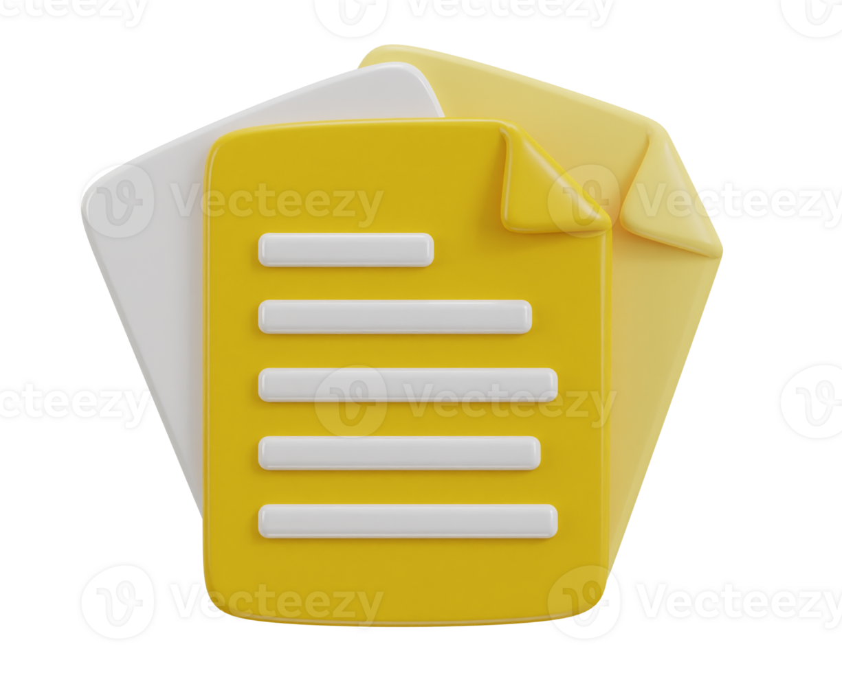 File or document 3d icon illustration png
