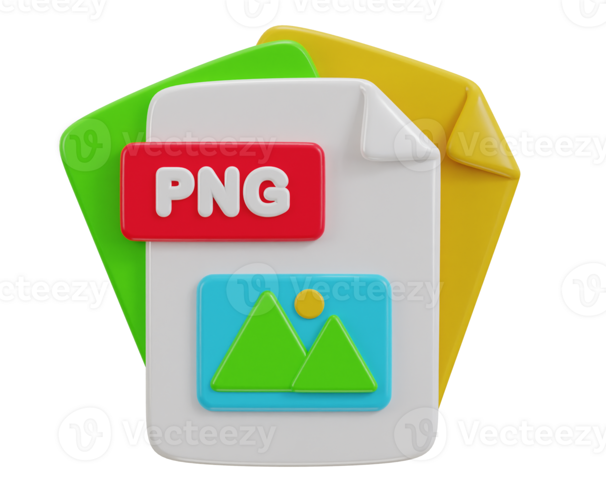 3d png file format icon illustration