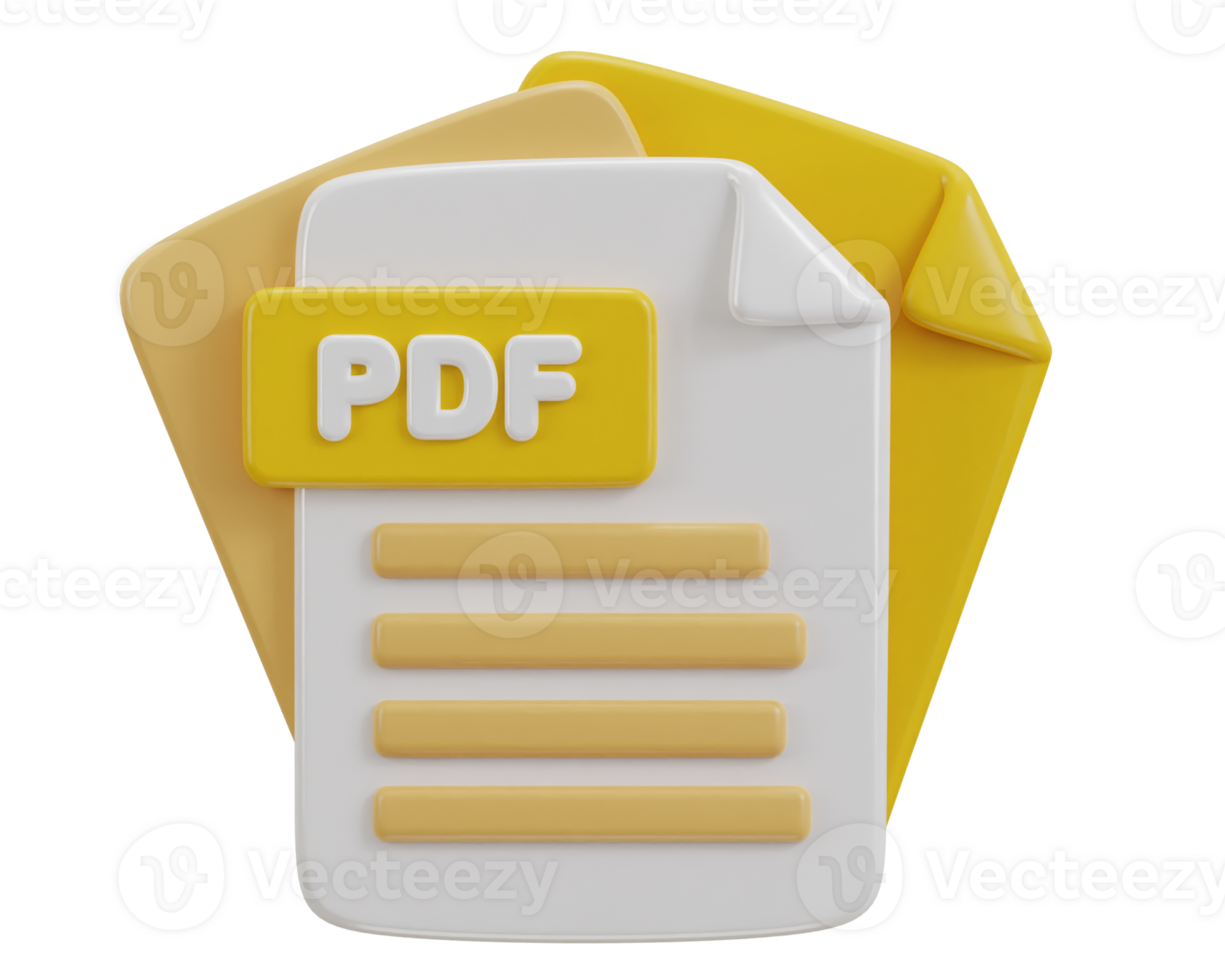 3d archivo pdf símbolo icono ilustración png