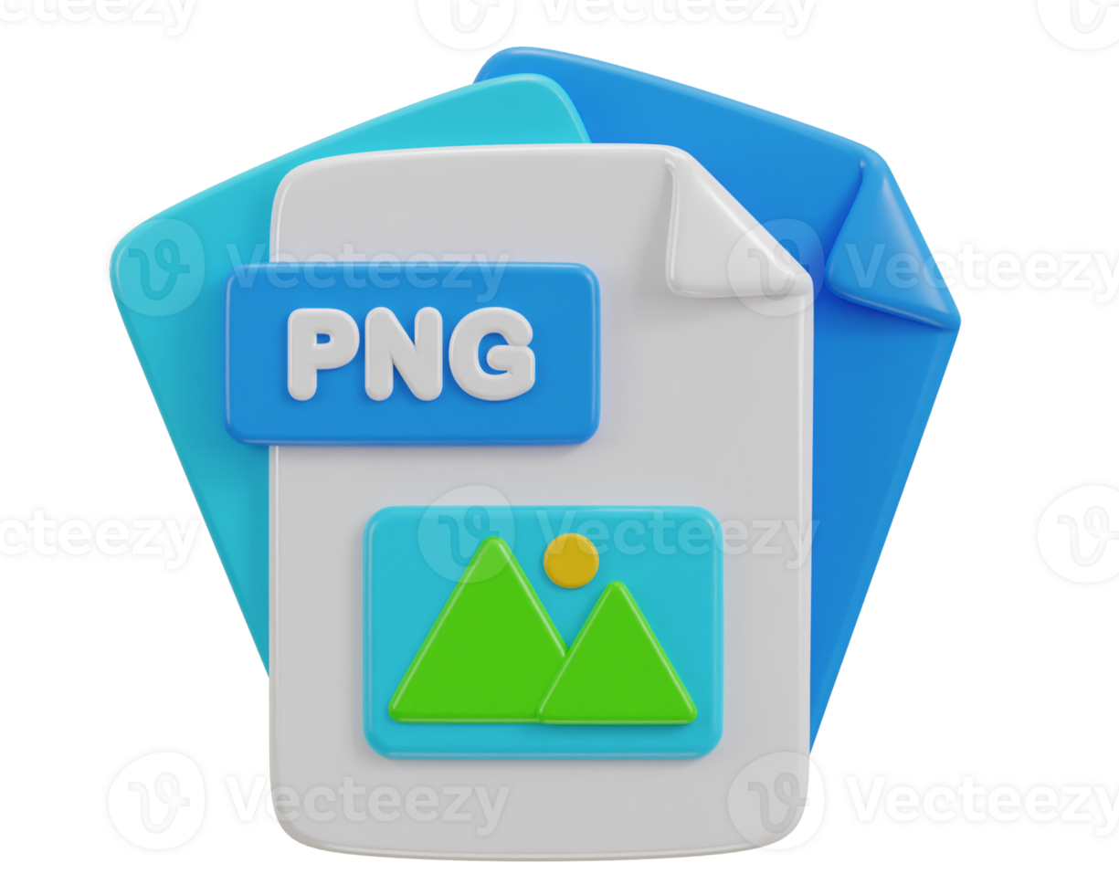 3d png file format icon illustration
