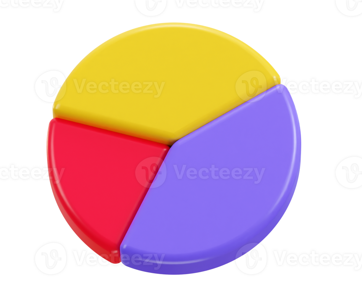 3d pie chart icon illustration png
