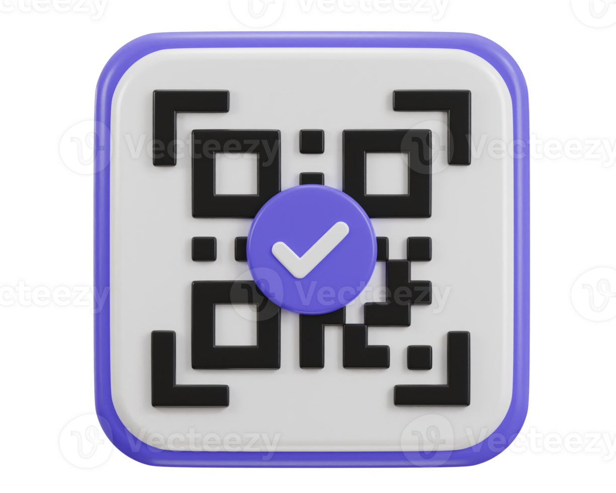 qr code scanning payment verification qr code 3d icon png