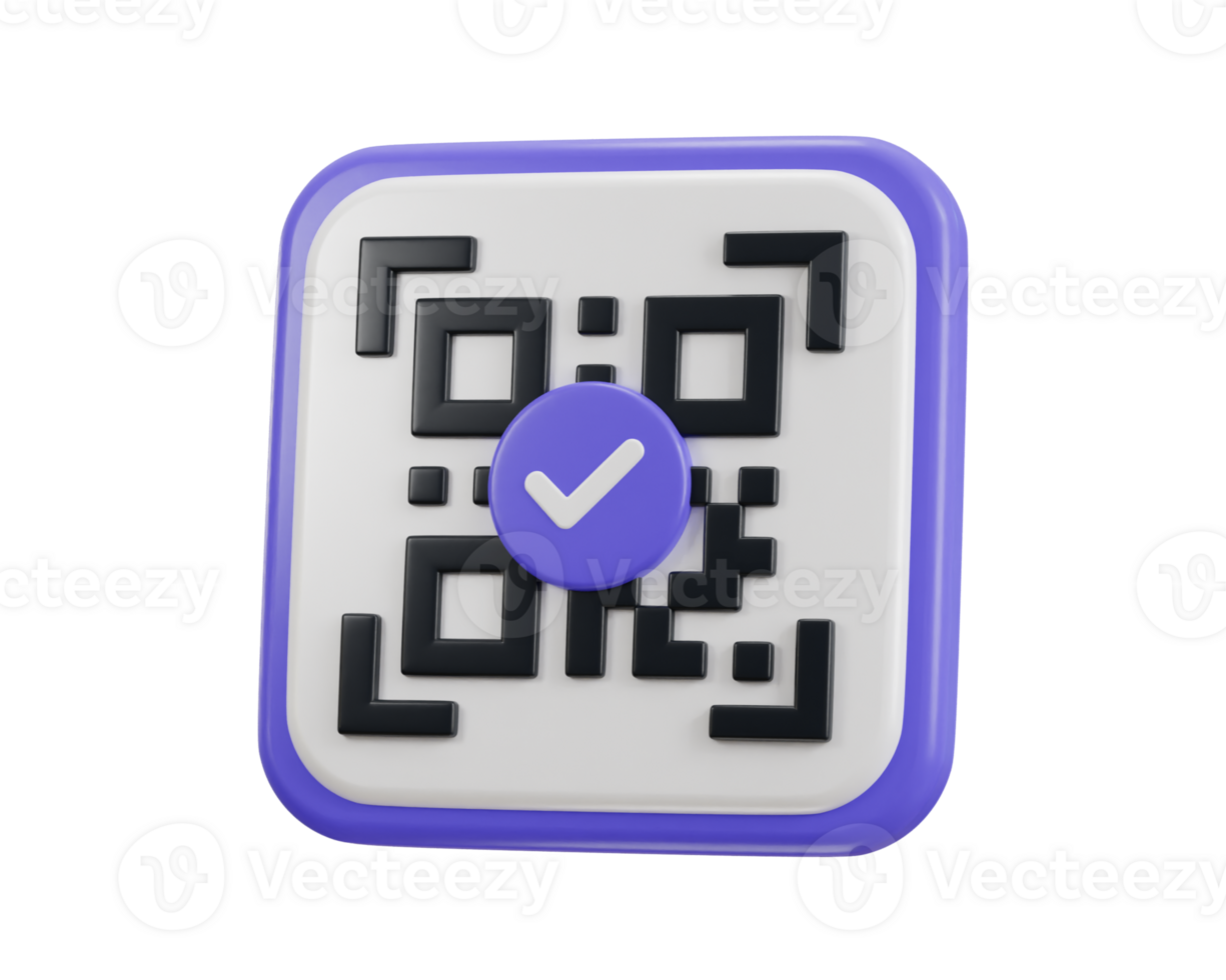 qr code scanning payment verification qr code 3d icon png