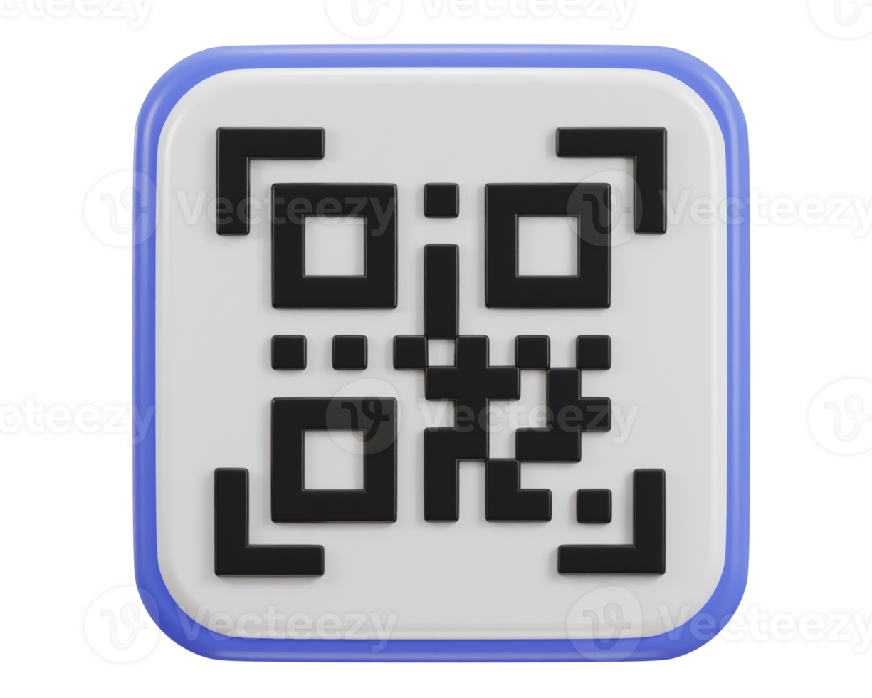 qr code scanning payment qr code 3d icon png
