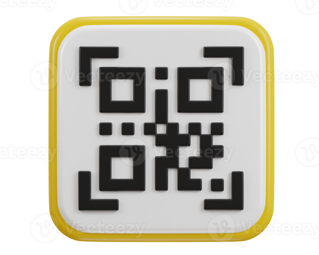 qr code scanning payment qr code 3d icon png