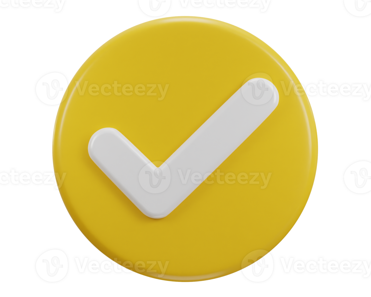 3d right mark icon illustration png