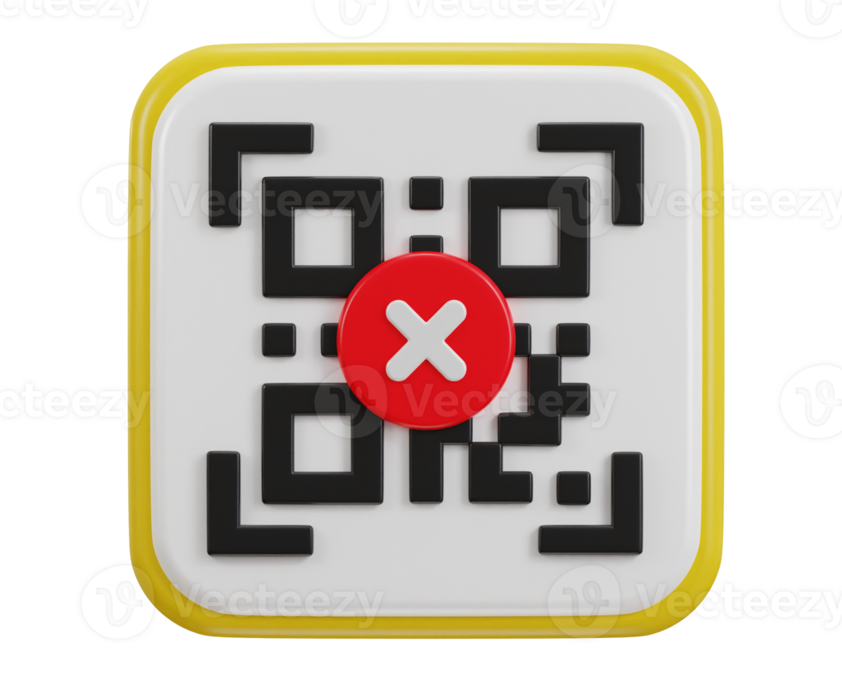 qr code scanning payment error qr code 3d icon png