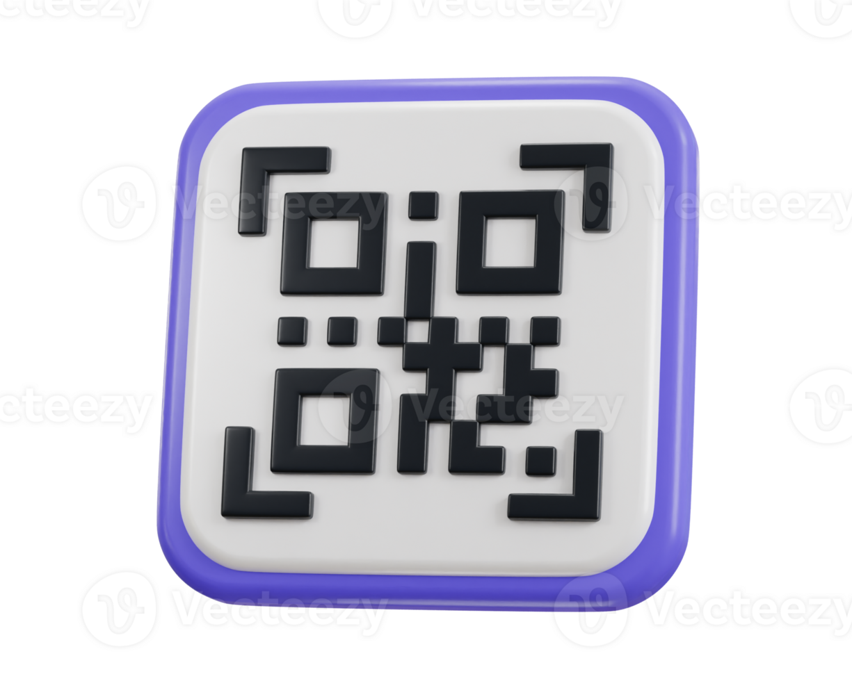 qr code scanning payment qr code 3d icon png