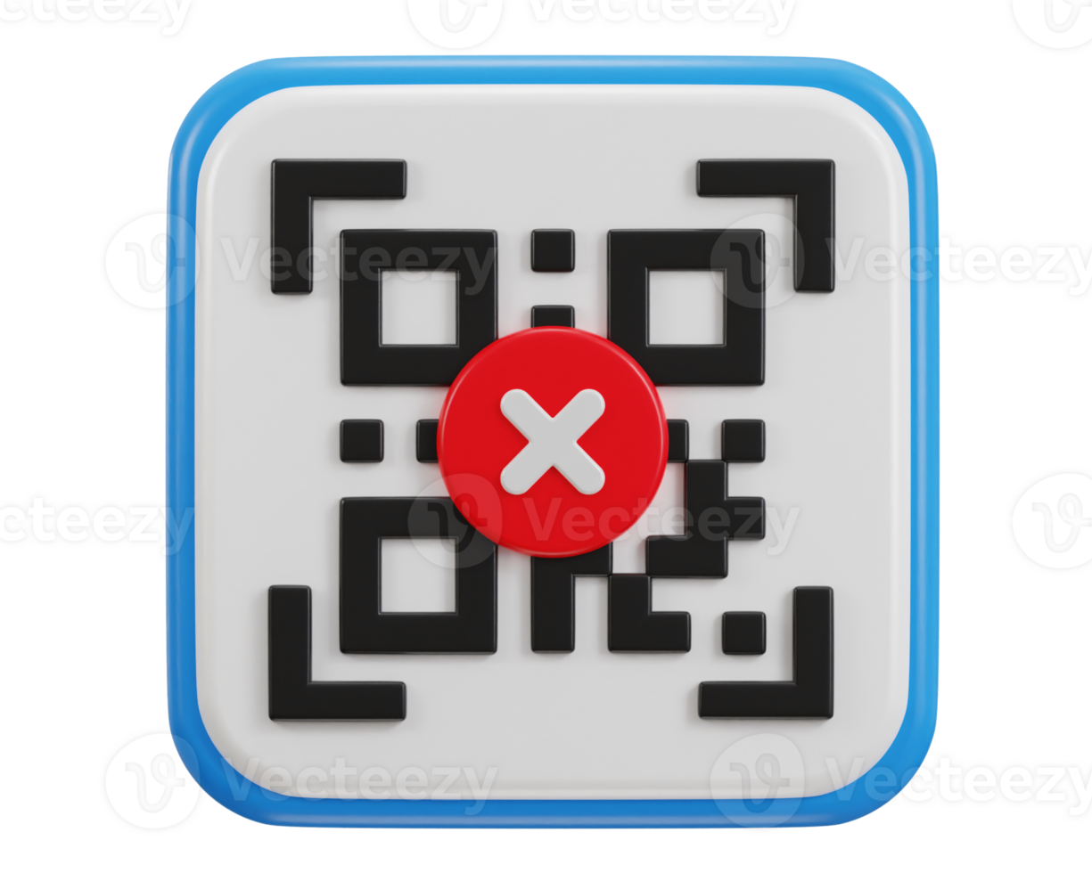 qr code scanning payment error qr code 3d icon png