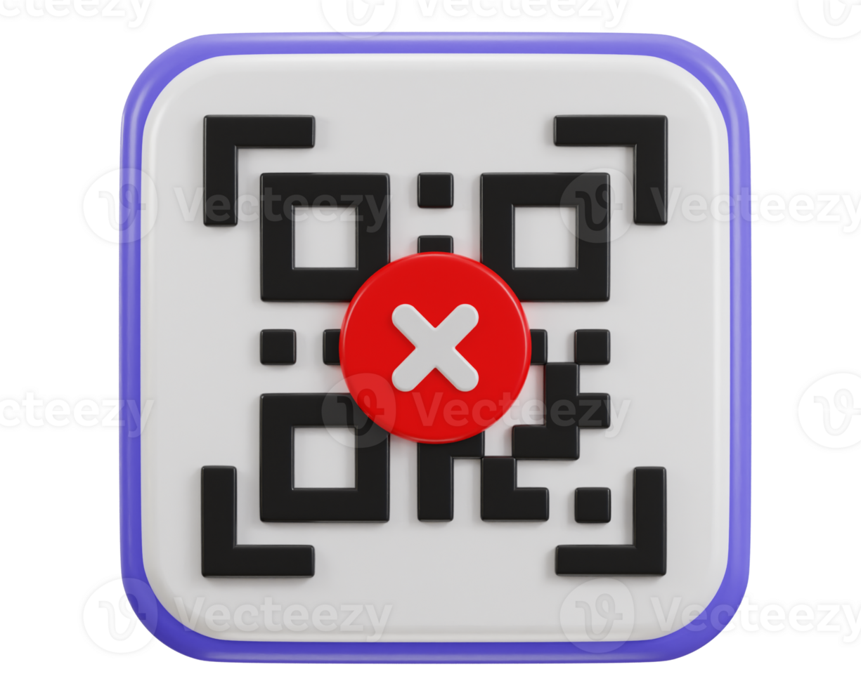 qr código digitalização Forma de pagamento erro qr código 3d ícone png