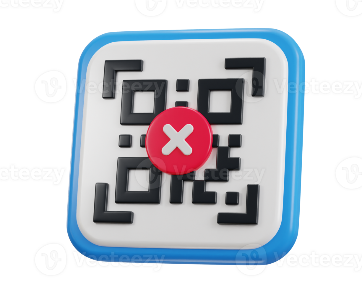 qr code scanning payment error qr code 3d icon png