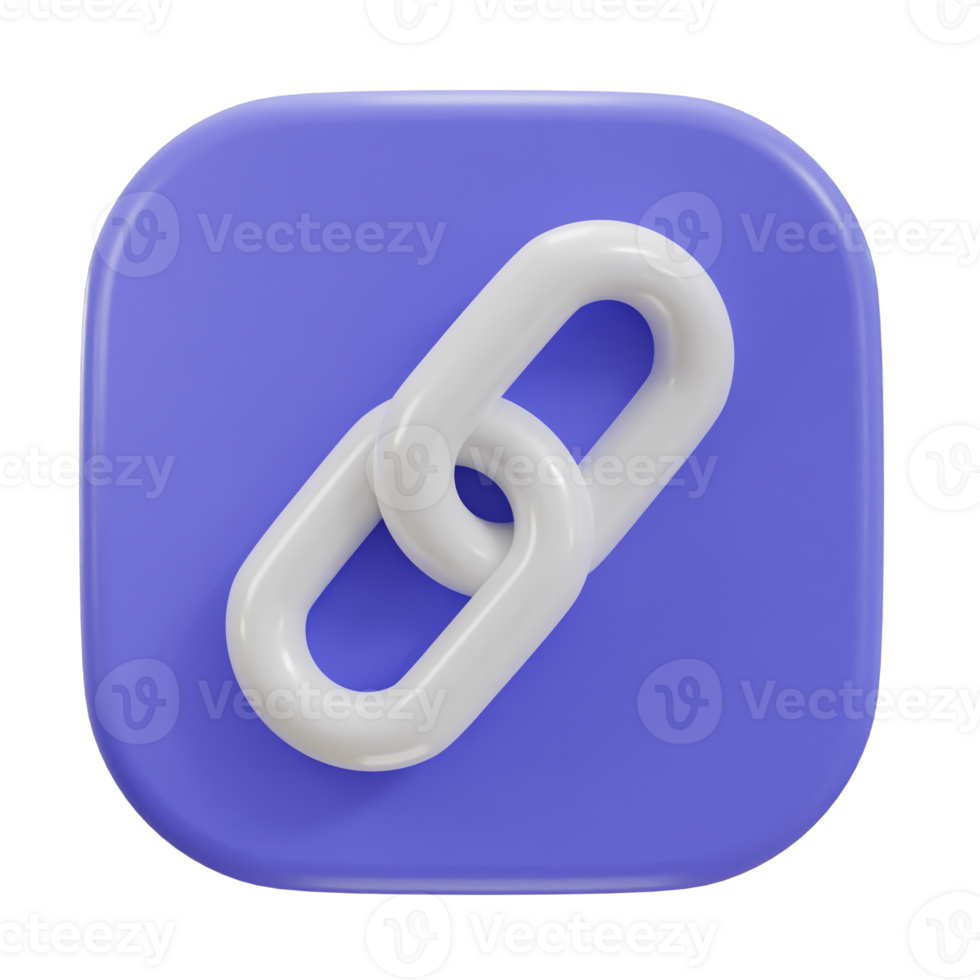 chain link backlink link button icon 3d render png