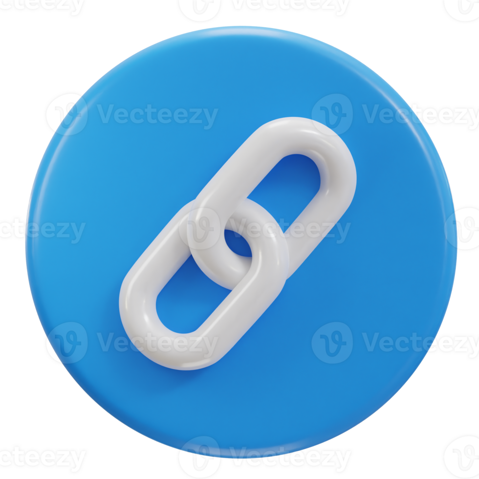 chain link backlink link button icon 3d render png