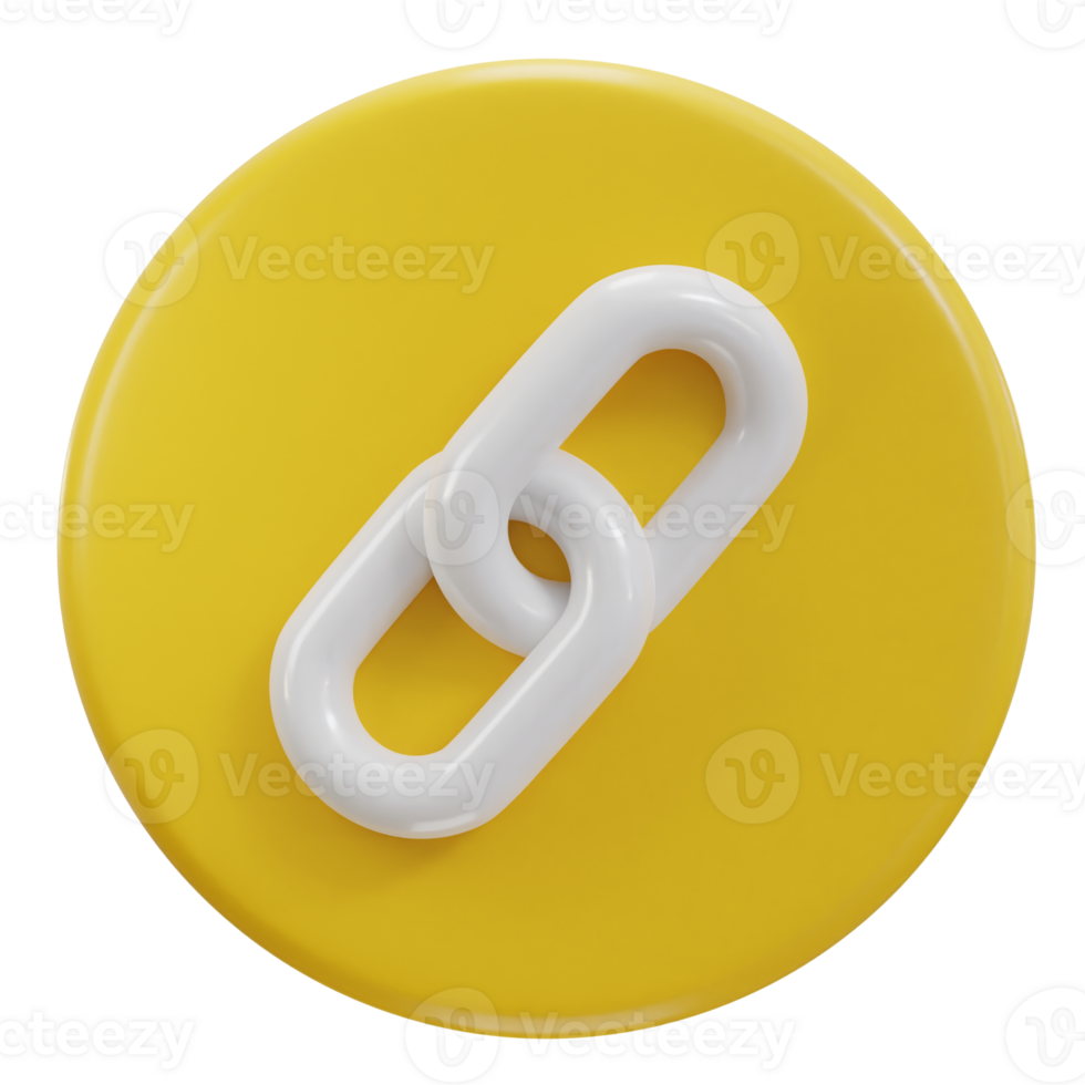chain link backlink link button icon 3d render png