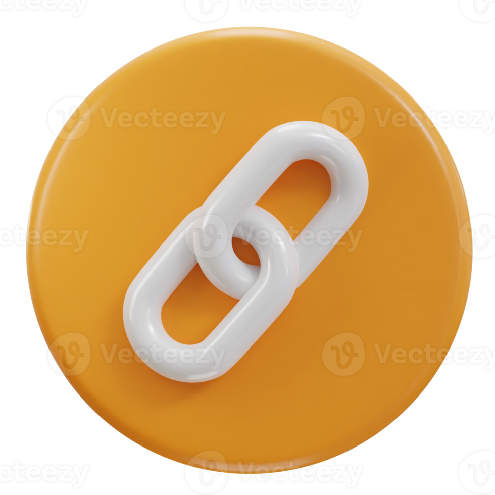 chain link backlink link button icon 3d render png