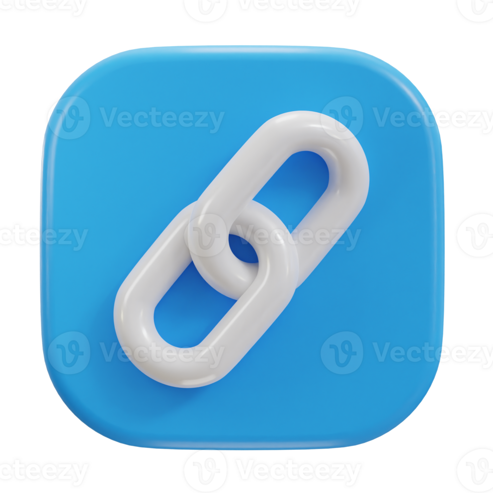 chain link backlink link button icon 3d render png