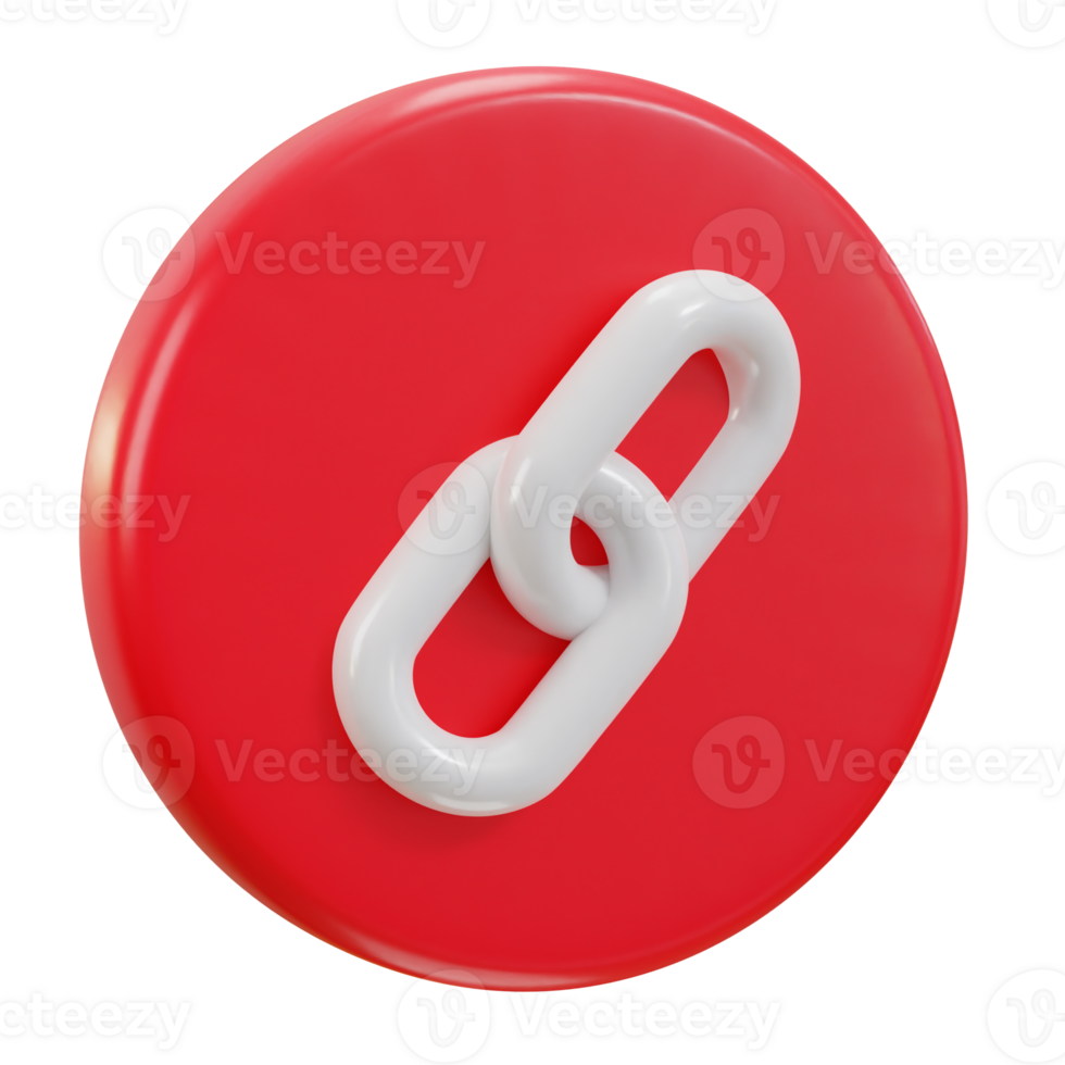 chain link backlink link button icon 3d render png
