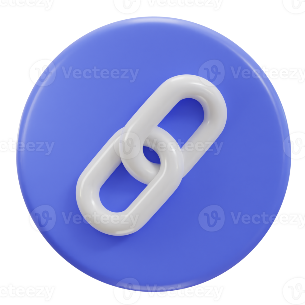 chain link backlink link button icon 3d render png