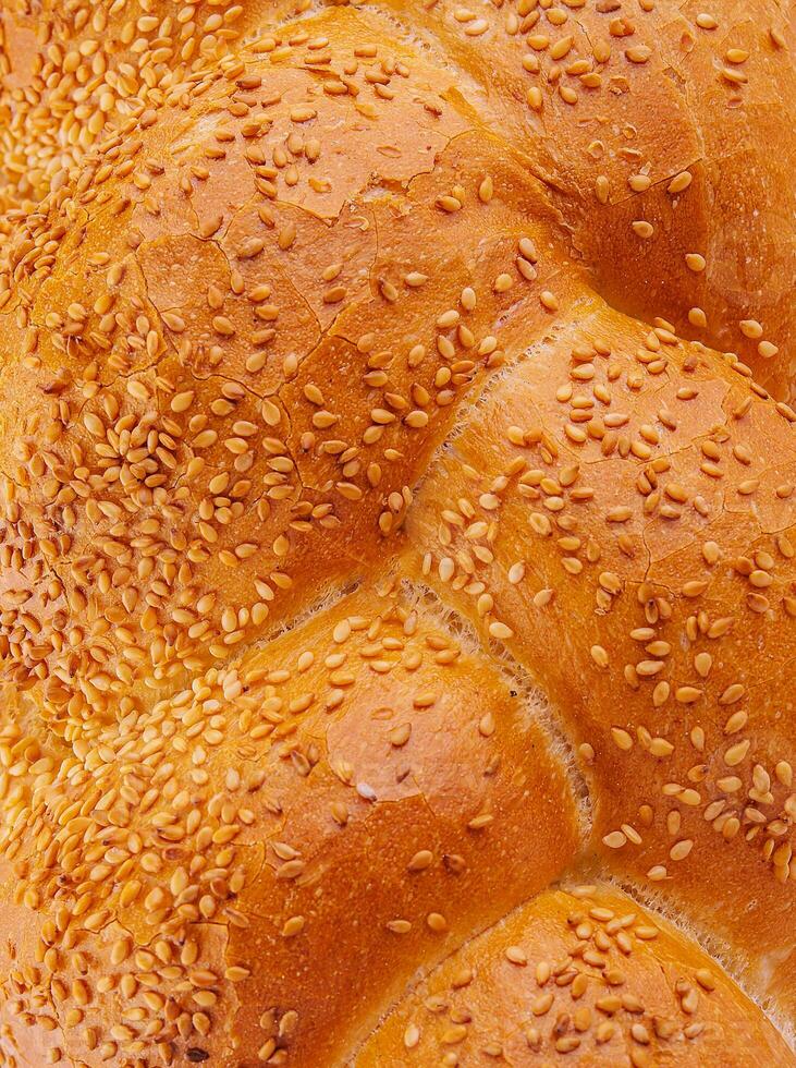 pigtail on white bread close up background photo